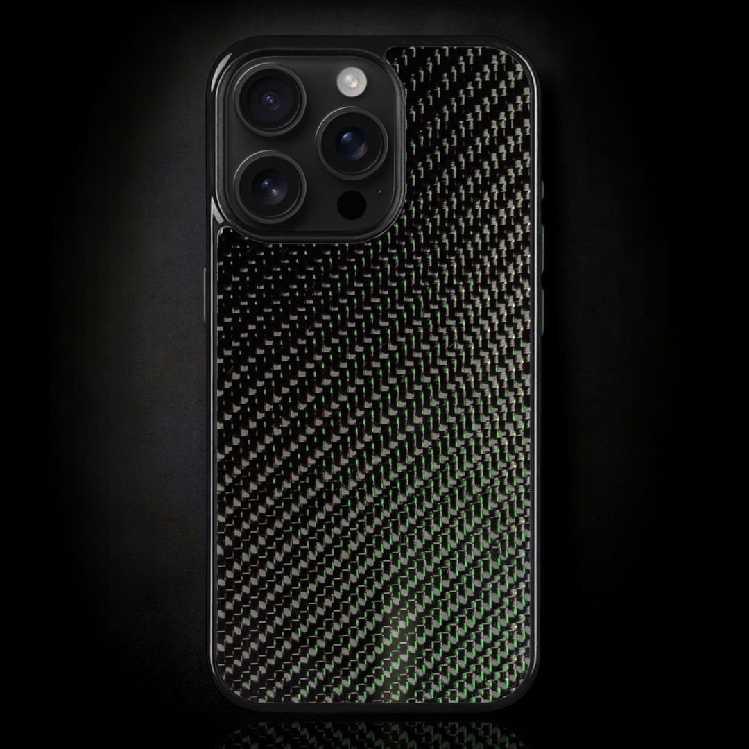Green Classic Carbon Fiber iPhone Case - Carbon Conceptz -