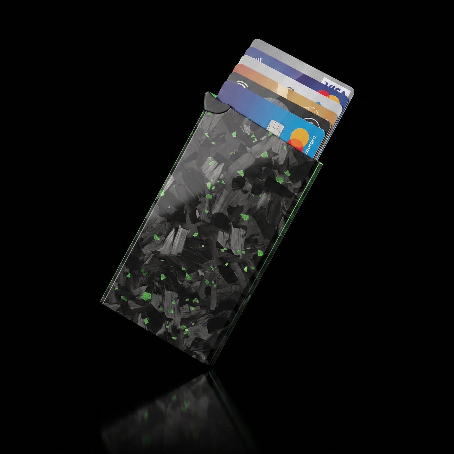 Forged Green — forged carbon pop-up cardholder
