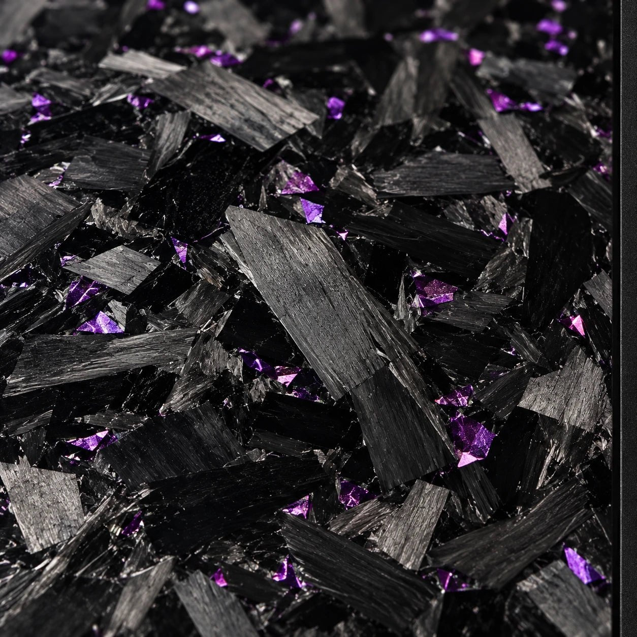 Purple DUO forged carbon finish in close-up