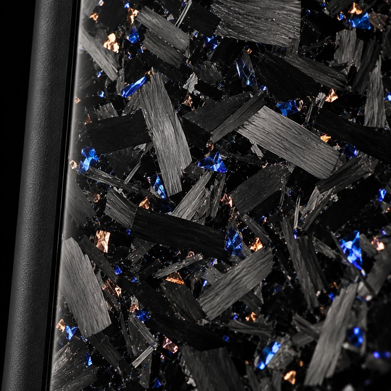Blue & Gold DUO forged carbon finish in close-up