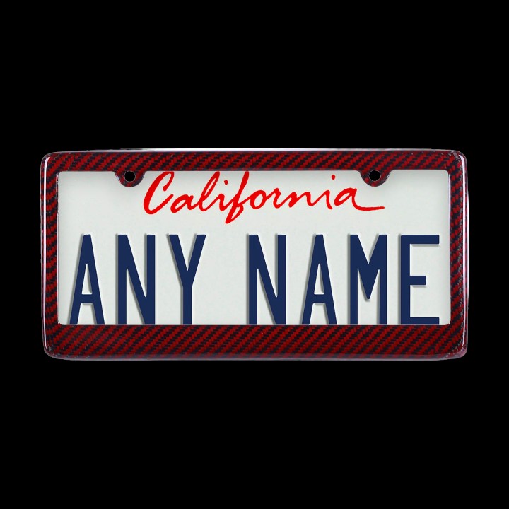 Red Classic Carbon Fiber License Plate