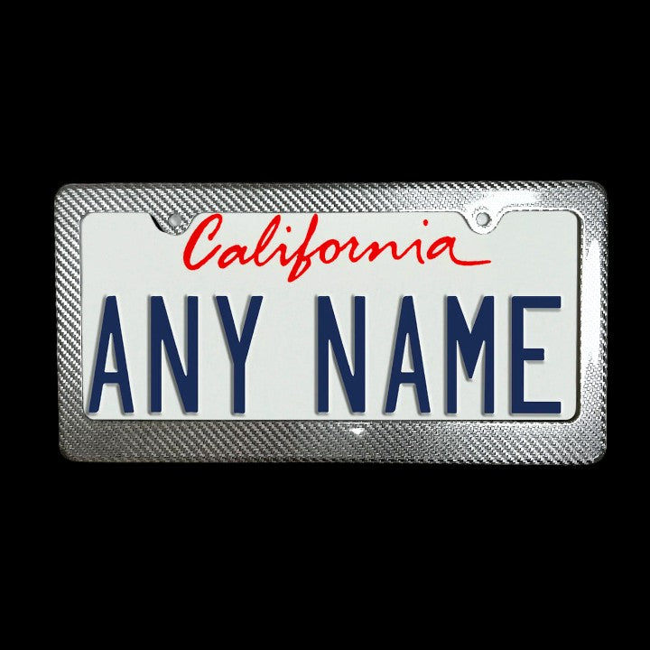 Silver Classic Carbon Fiber License Plate