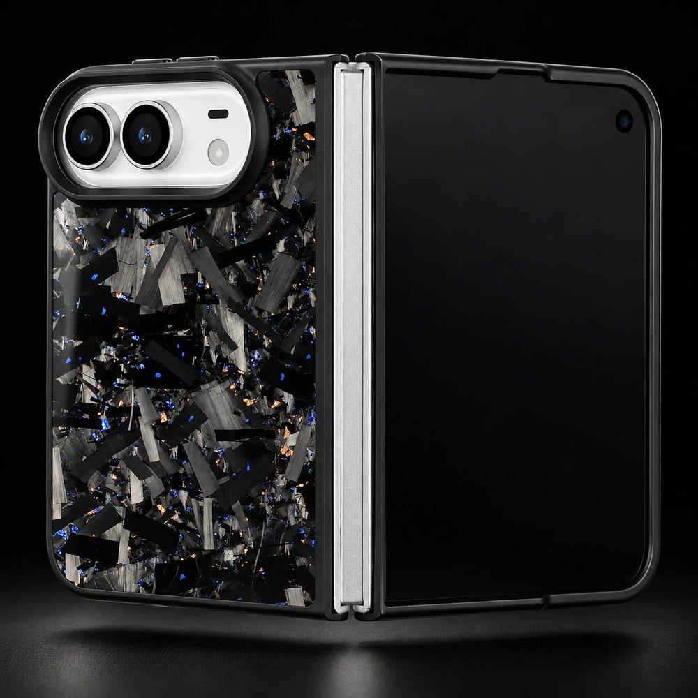 DUO Bold Forged Carbon Fiber iPhone Case — Blue & Gold