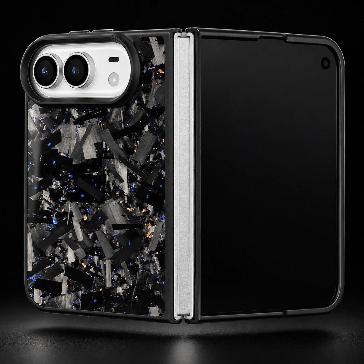 DUO Bold Forged Carbon Fiber iPhone Case — Blue & Gold - Carbon Conceptz - iPhone Case