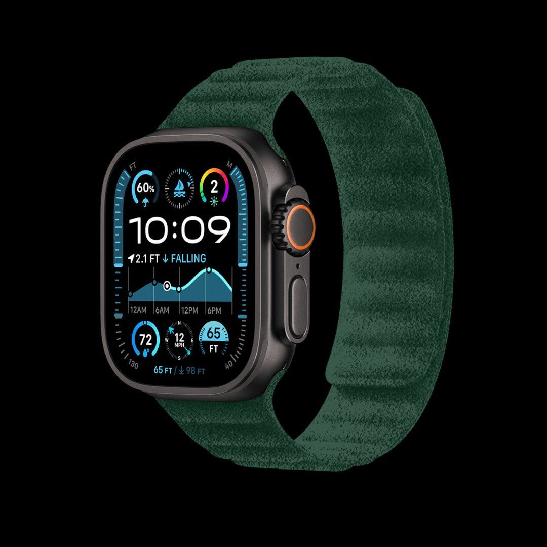 Emerald Green Alcantara Magnetic Watch Band | Apple Watch - Carbon Conceptz - 