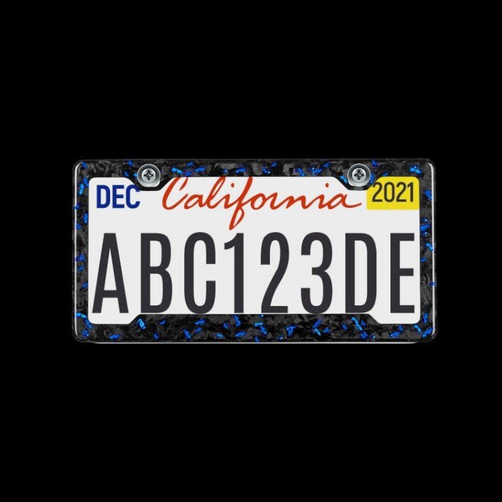 Forged Carbon Fiber License Plate - Blue Forged - Carbon Conceptz - 