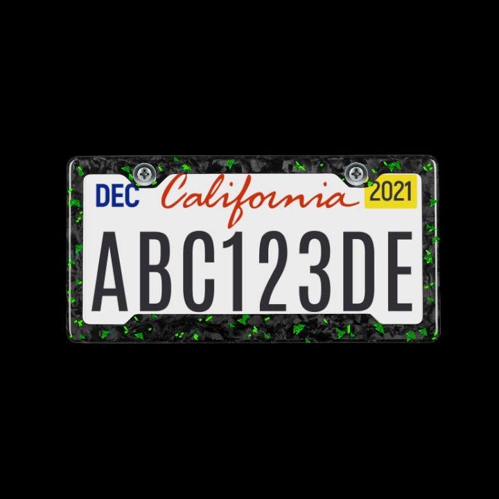 Forged Carbon Fiber License Plate - Green - Carbon Conceptz - 