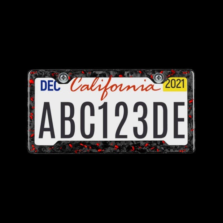 Forged Carbon Fiber License Plate - Red Forged - Carbon Conceptz - 