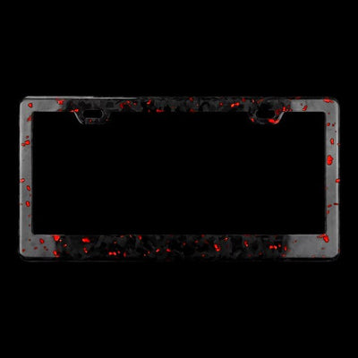 Forged Carbon Fiber License Plate - Red Forged - Carbon Conceptz - 