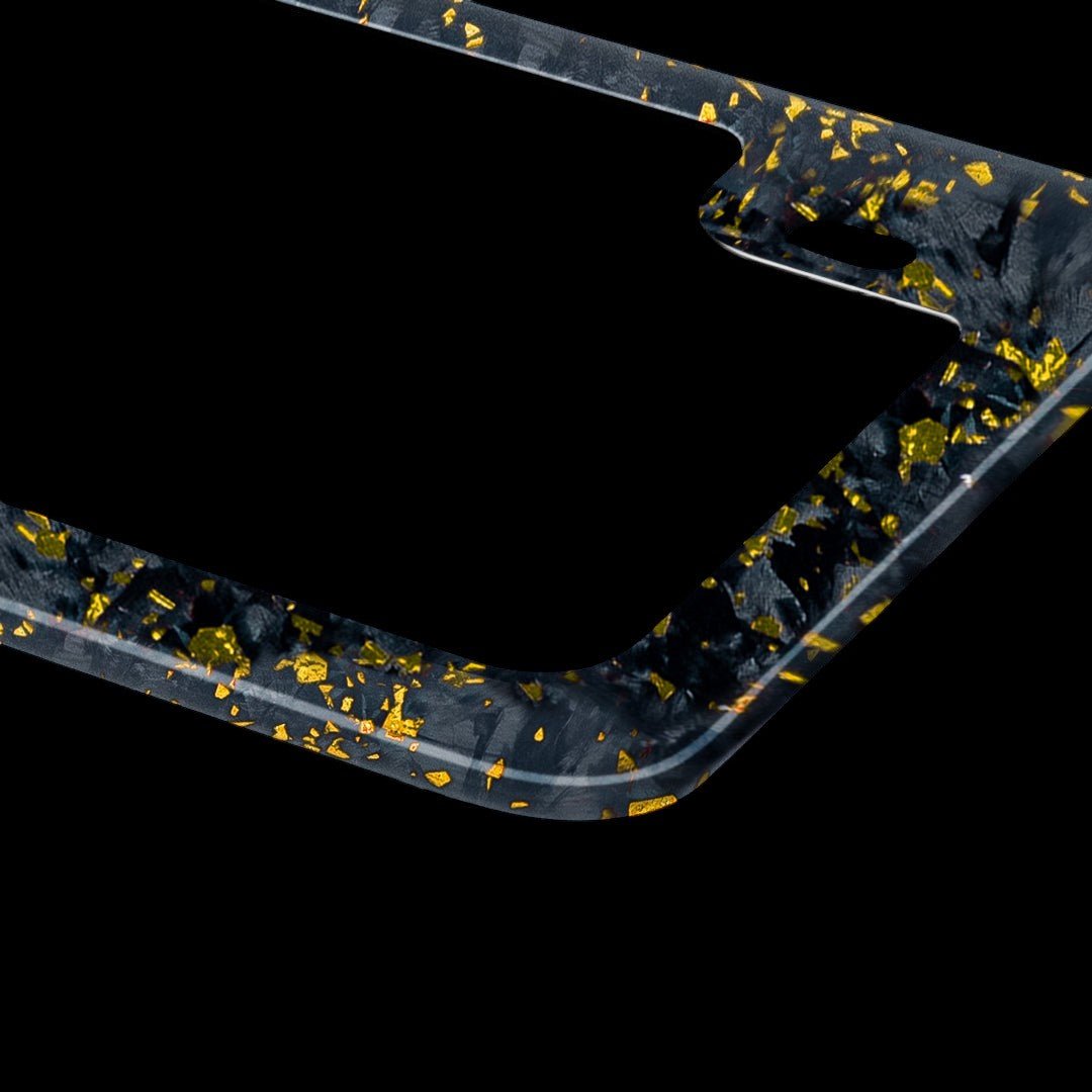 Forged Carbon Fiber Motorcycle License Plate Frame | Gold Forged - Carbon Conceptz - 