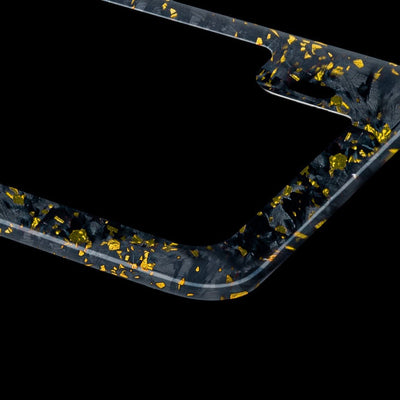 Forged Carbon Fiber Motorcycle License Plate Frame | Gold Forged - Carbon Conceptz - 