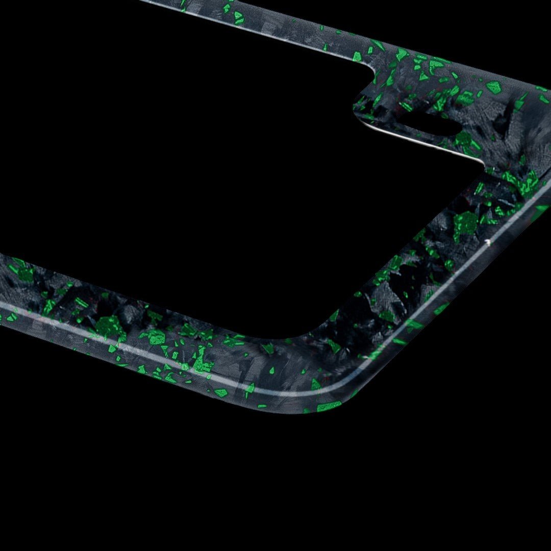 Forged Carbon Fiber Motorcycle License Plate Frame | Green Forged - Carbon Conceptz - 