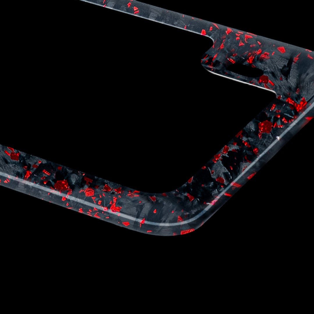 Forged Carbon Fiber Motorcycle License Plate Frame | Red Forged - Carbon Conceptz - 
