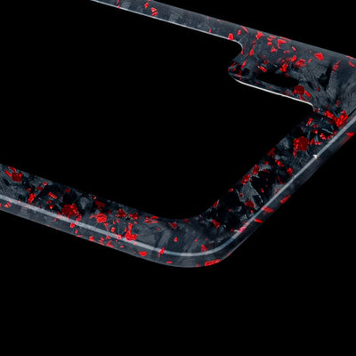 Forged Carbon Fiber Motorcycle License Plate Frame | Red Forged - Carbon Conceptz - 