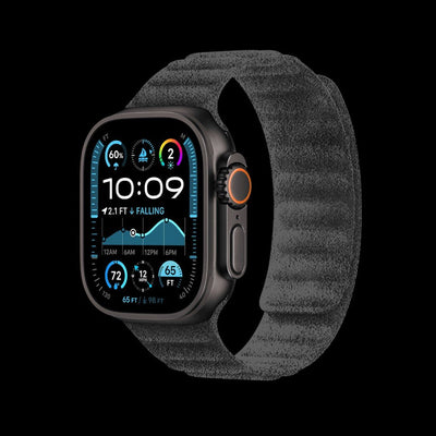 Grey Alcantara Magnetic Watch Band | Apple Watch - Carbon Conceptz - 