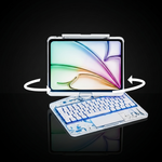 The Pivot iPad Keyboard Case Ghost White — 360 degree swivel rotation