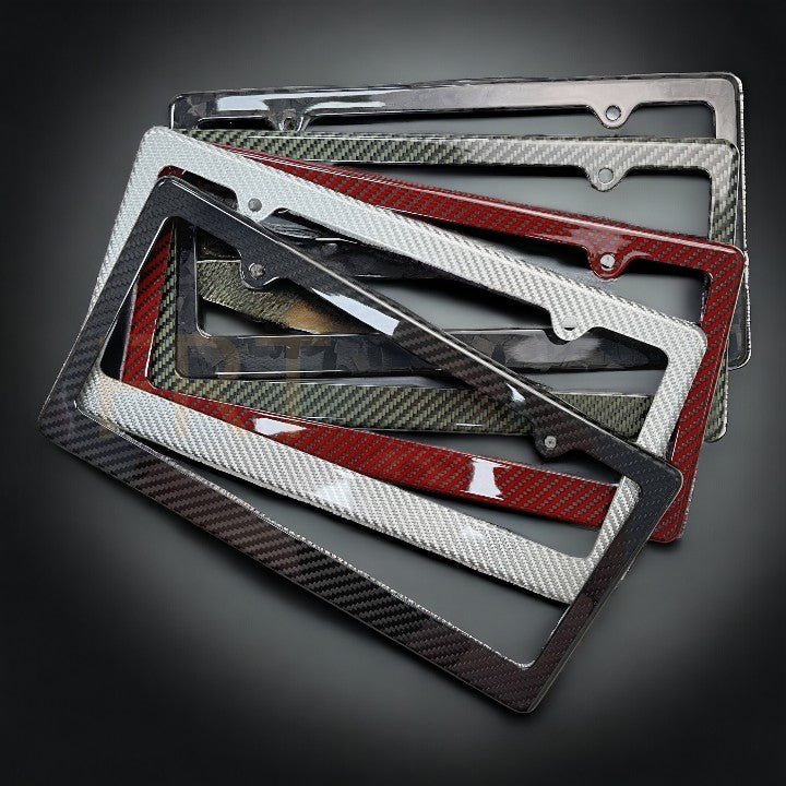 Red Classic Carbon Fiber License Plate - Carbon Conceptz - 