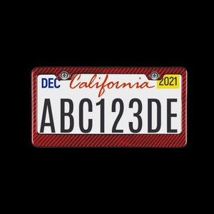 Red Classic Carbon Fiber License Plate - Carbon Conceptz - 