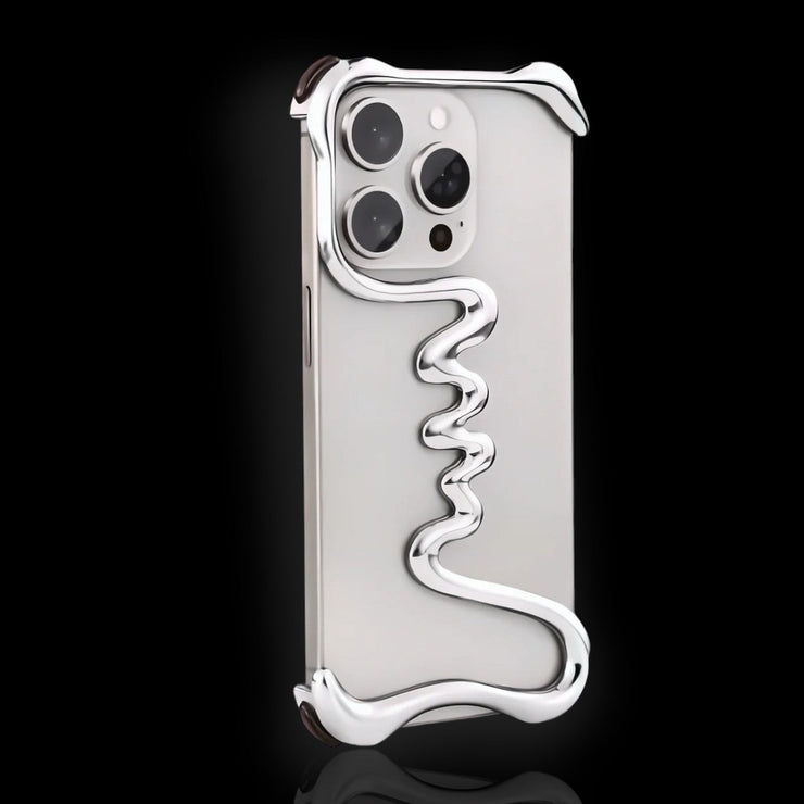 Serpent Exoskeletal iPhone Case - Siver - Carbon Conceptz - Metal Case