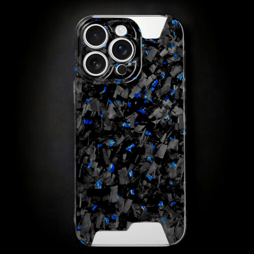 Skeletal Blue Forged Carbon iPhone Case - Carbon Conceptz - Phone Holders & Mounts