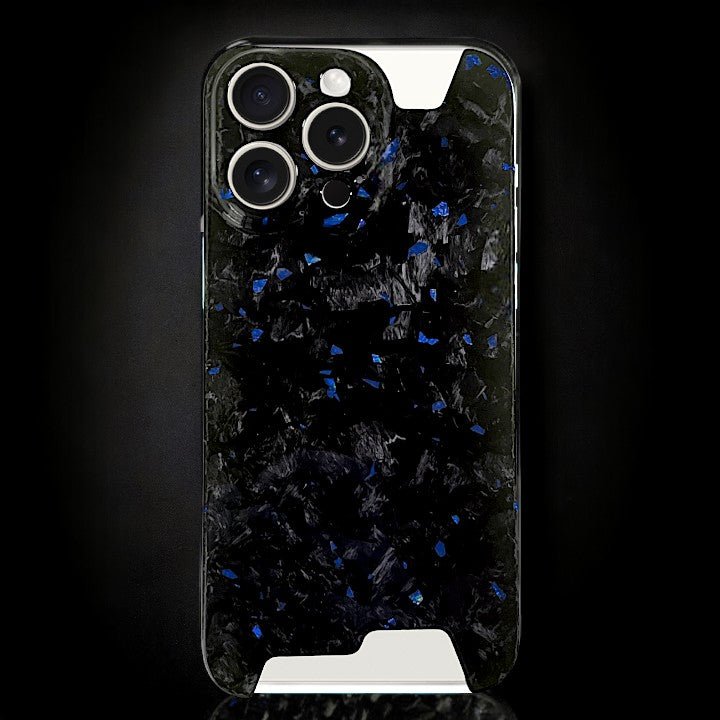 Skeletal Blue Forged Carbon iPhone Case - Carbon Conceptz - Phone Holders & Mounts