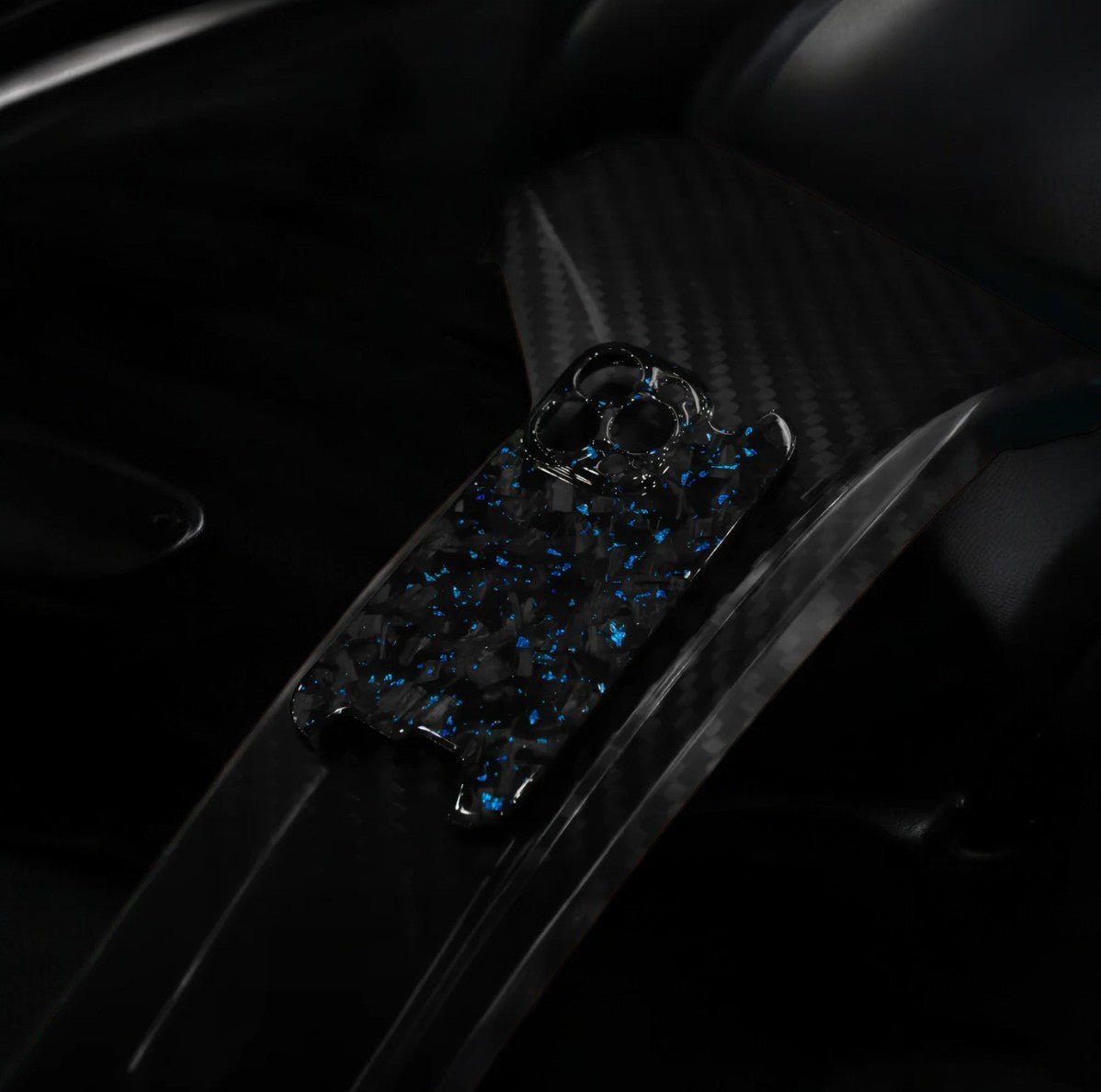 Skeletal Blue Forged Carbon iPhone Case - Carbon Conceptz - Phone Holders & Mounts