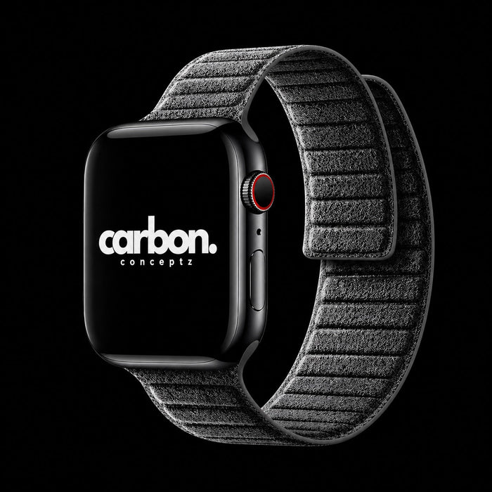 Suede Alcantara Apple Watch Band Titanium Grey