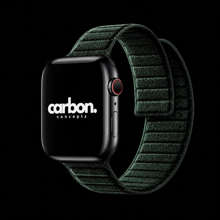 Suede Alcantara Apple Watch Band Midnight Green