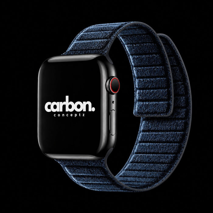 Suede Alcantara Apple Watch Band Sea Blue