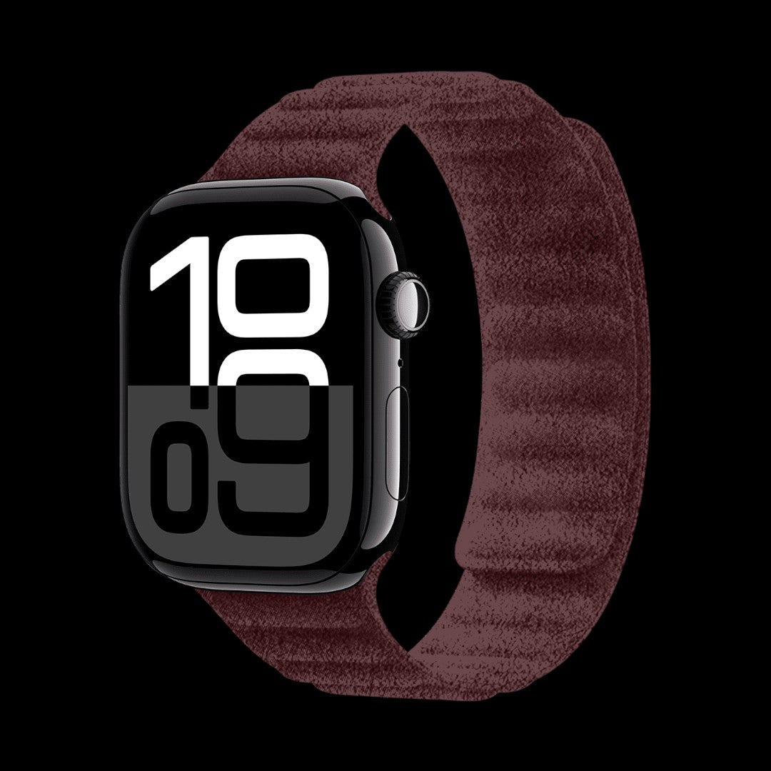 Wine Red Alcantara Magnetic Watch Band | Apple Watch - Carbon Conceptz - 
