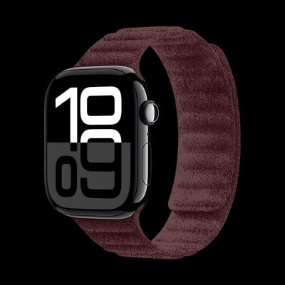Wine Red Alcantara Magnetic Watch Band | Apple Watch - Carbon Conceptz - 
